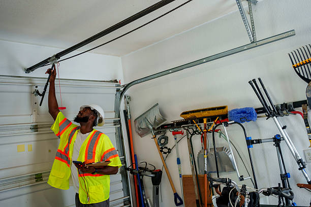 Professional Garage Door Spring Repair technician working in Marysville, CA